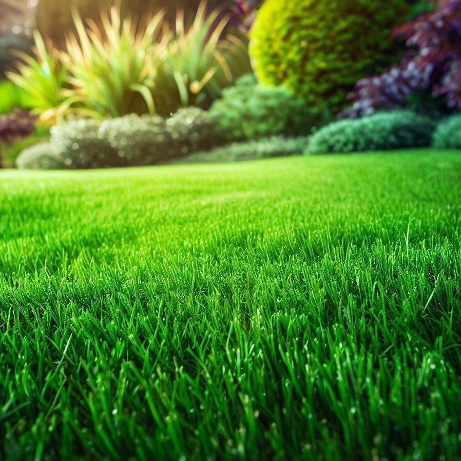 Perfectly lush green lawn